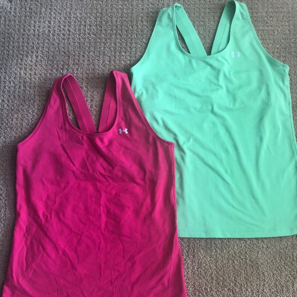 Under Armour Tops - Two Under Armour heat gear tanks, both size L
